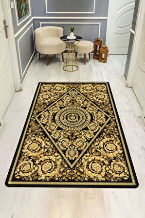 Modern Desenli Dijital Baskı Kaymaz Taban Halı H1098