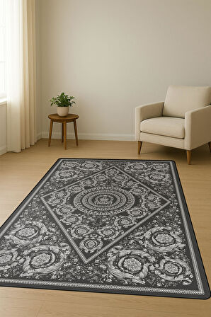 Modern Desenli Dijital Baskı Kaymaz Taban Halı H1099