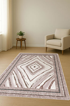 Modern Desenli Dijital Baskı Kaymaz Taban Halı H1059