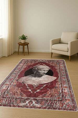 Modern Desenli Dijital Baskı Kaymaz Taban Halı H1081