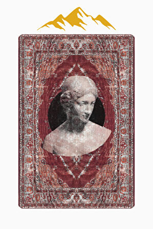 Modern Desenli Dijital Baskı Kaymaz Taban Halı H1081