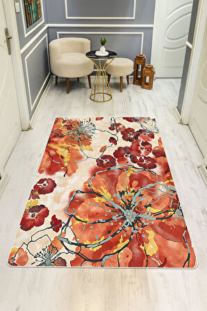 Modern Desenli Dijital Baskı Kaymaz Taban Halı H1083