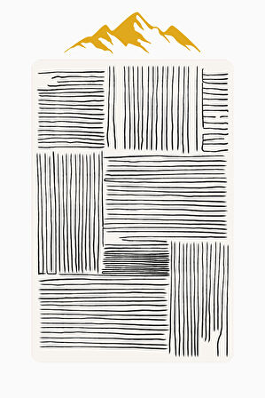 Modern Desenli Dijital Baskı Kaymaz Taban Halı H1086