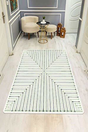 Modern Desenli Dijital Baskı Kaymaz Taban Halı H1089