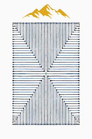 Modern Desenli Dijital Baskı Kaymaz Taban Halı H1090