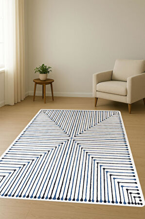 Modern Desenli Dijital Baskı Kaymaz Taban Halı H1090