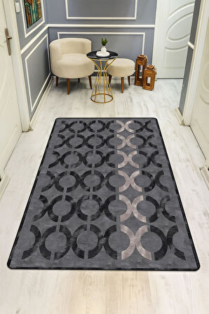 Modern Desenli Dijital Baskı Kaymaz Taban Halı H1031