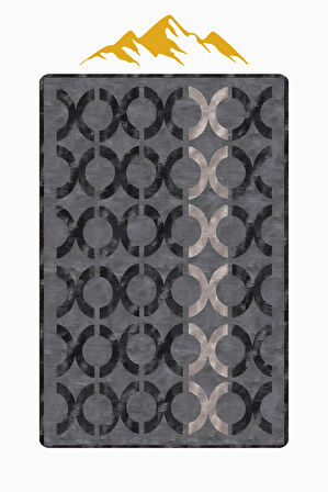 Modern Desenli Dijital Baskı Kaymaz Taban Halı H1031