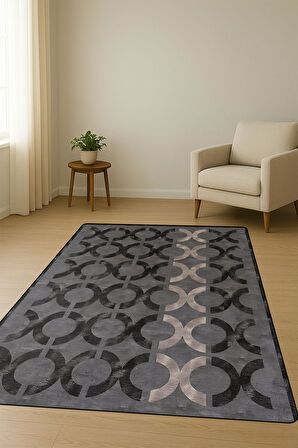 Modern Desenli Dijital Baskı Kaymaz Taban Halı H1031