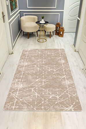 Modern Desenli Dijital Baskı Kaymaz Taban Halı H1039