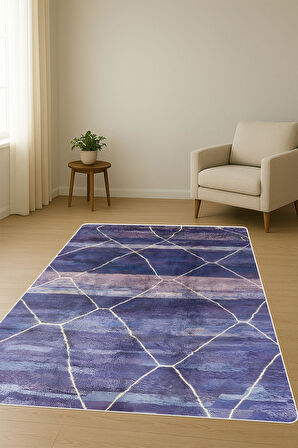 Modern Desenli Dijital Baskı Kaymaz Taban Halı H1040
