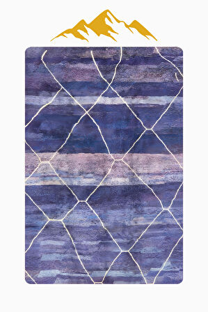 Modern Desenli Dijital Baskı Kaymaz Taban Halı H1040