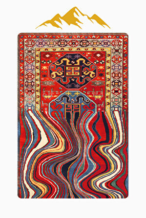 Modern Desenli Dijital Baskı Kaymaz Taban Halı H1044