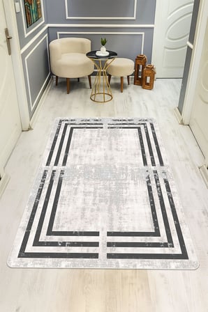 Modern Desenli Dijital Baskı Kaymaz Taban Halı H1045