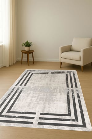 Modern Desenli Dijital Baskı Kaymaz Taban Halı H1045
