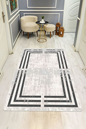Modern Desenli Dijital Baskı Kaymaz Taban Halı H1045