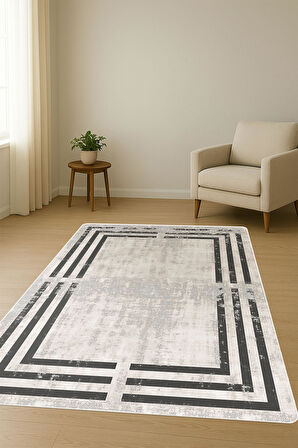 Modern Desenli Dijital Baskı Kaymaz Taban Halı H1045