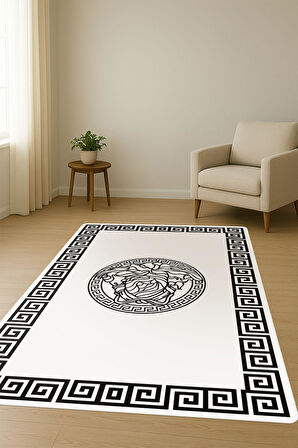 Modern Desenli Dijital Baskı Kaymaz Taban Halı H0856