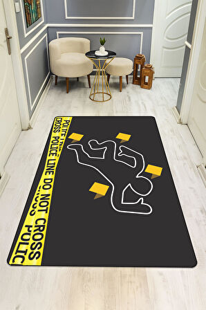 Modern Desenli Dijital Baskı Kaymaz Taban Halı H1024