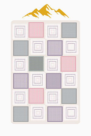 Modern Desenli Dijital Baskı Kaymaz Taban Halı H1029