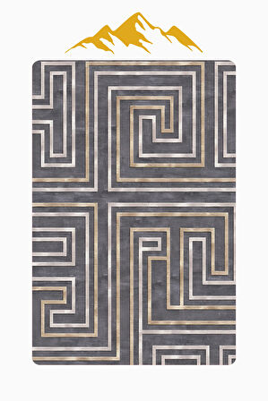 Modern Desenli Dijital Baskı Kaymaz Taban Halı H1030