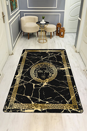 Modern Desenli Dijital Baskı Kaymaz Taban Halı H0850