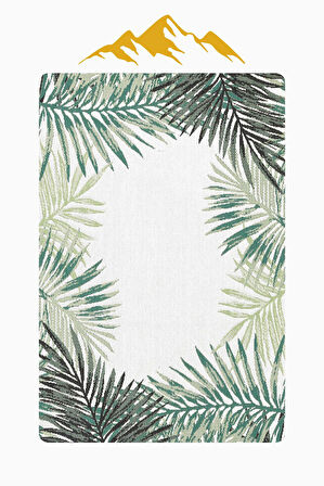 Modern Yaprak Desenli Dijital Baskı Kaymaz Taban Halı H0285