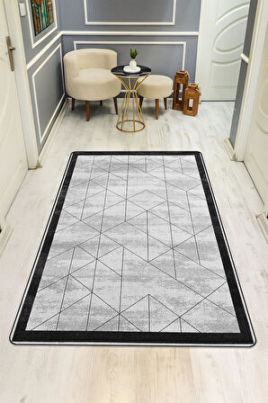 Modern Desenli Dijital Baskı Kaymaz Taban Halı H0291