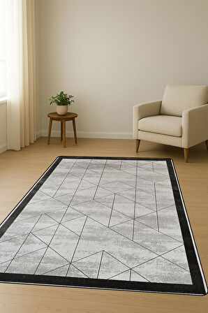 Modern Desenli Dijital Baskı Kaymaz Taban Halı H0291