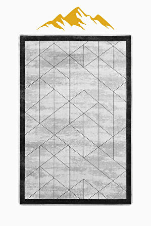Modern Desenli Dijital Baskı Kaymaz Taban Halı H0291
