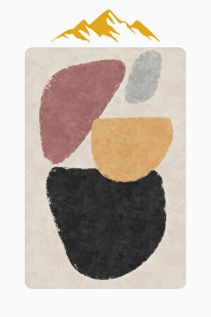 Modern Desenli Dijital Baskı Kaymaz Taban Halı H0292