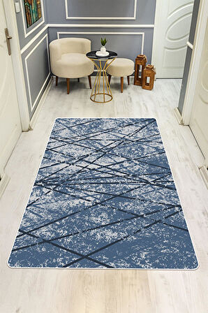 Modern Desenli Dijital Baskı Kaymaz Taban Halı H0293