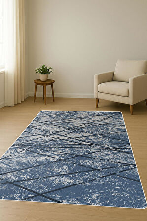 Modern Desenli Dijital Baskı Kaymaz Taban Halı H0293