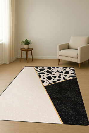 Modern Desenli Dijital Baskı Kaymaz Taban Halı H0217