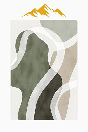 Modern Desenli Dijital Baskı Kaymaz Taban Halı H0222