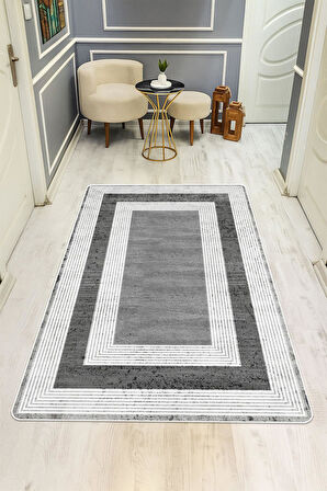 Modern Desenli Dijital Baskı Kaymaz Taban Halı H0248