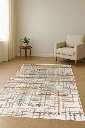 Modern Desenli Dijital Baskı Kaymaz Taban Halı H0252