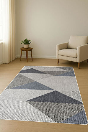 Modern Desenli Dijital Baskı Kaymaz Taban Halı H0152