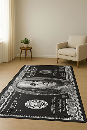 Modern Dolar Desen Dijital Baskı Kaymaz Taban Halı H0169