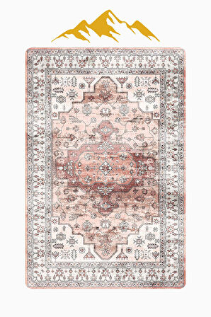 Vintage Desen Dijital Baskı Kaymaz Taban Halı H1054