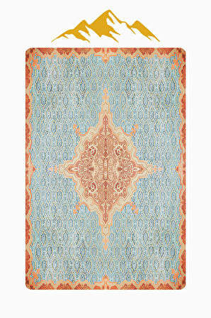 Vintage Desen Dijital Baskı Kaymaz Taban Halı H1078