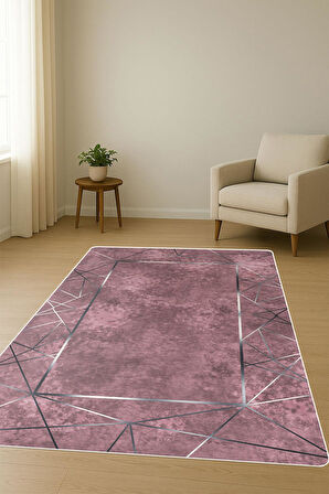 Modern Desenli Dijital Baskı Kaymaz Taban Halı H0124