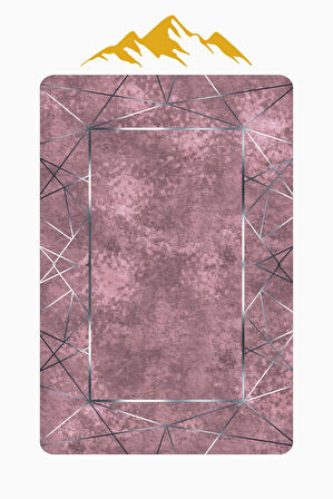 Modern Desenli Dijital Baskı Kaymaz Taban Halı H0124