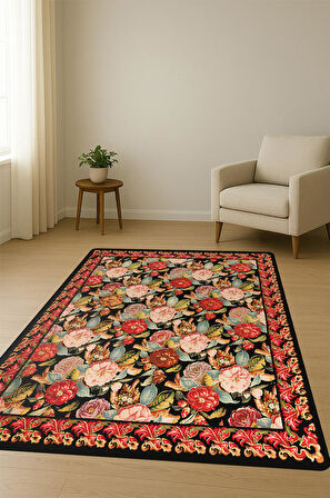 Vintage Desen Dijital Baskı Kaymaz Taban Halı H1048