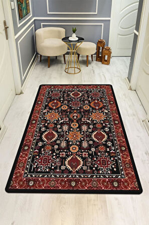 Vintage Desen Dijital Baskı Kaymaz Taban Halı H1049