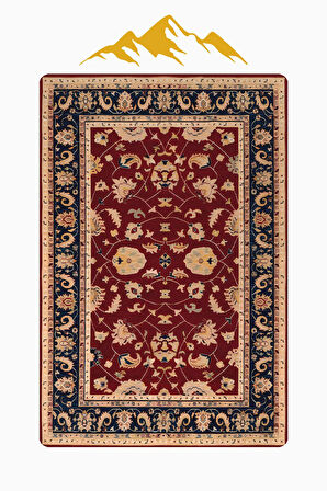 Vintage Desen Dijital Baskı Kaymaz Taban Halı H1051