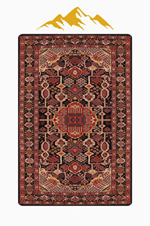 Vintage Desen Dijital Baskı Kaymaz Taban Halı H1053