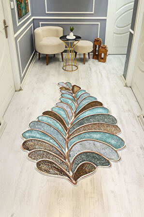 Modern Lazer Kesim Dijital Baskı Kaymaz Taban Halı H0413