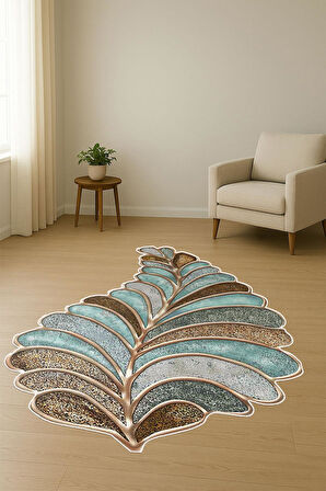 Modern Lazer Kesim Dijital Baskı Kaymaz Taban Halı H0413