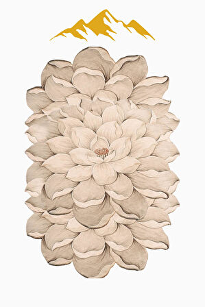 Modern Lazer Kesim Dijital Baskı Kaymaz Taban Halı H0426